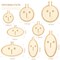 Mini Embroidery Hoop Wooden Mini Stitch Hoop Ring for DIY Pendant Crafts, Round, Oval Vertical, Oval Horizontal(16 Sets)
